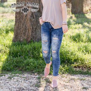 {Crazy Train} Wishy Washy Skinny Jeans